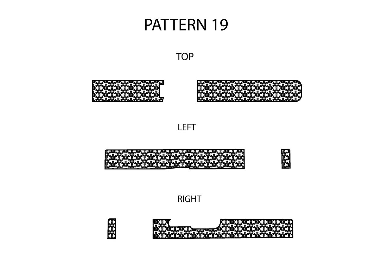 Laser Engraving Template for Glock 19 Slide Pattern 19 Top Left Right