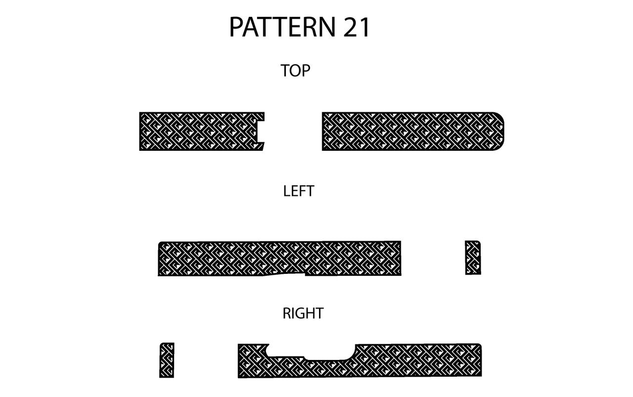 Laser Engraving Template for Glock 19 Slide Pattern 21 Top Left Right