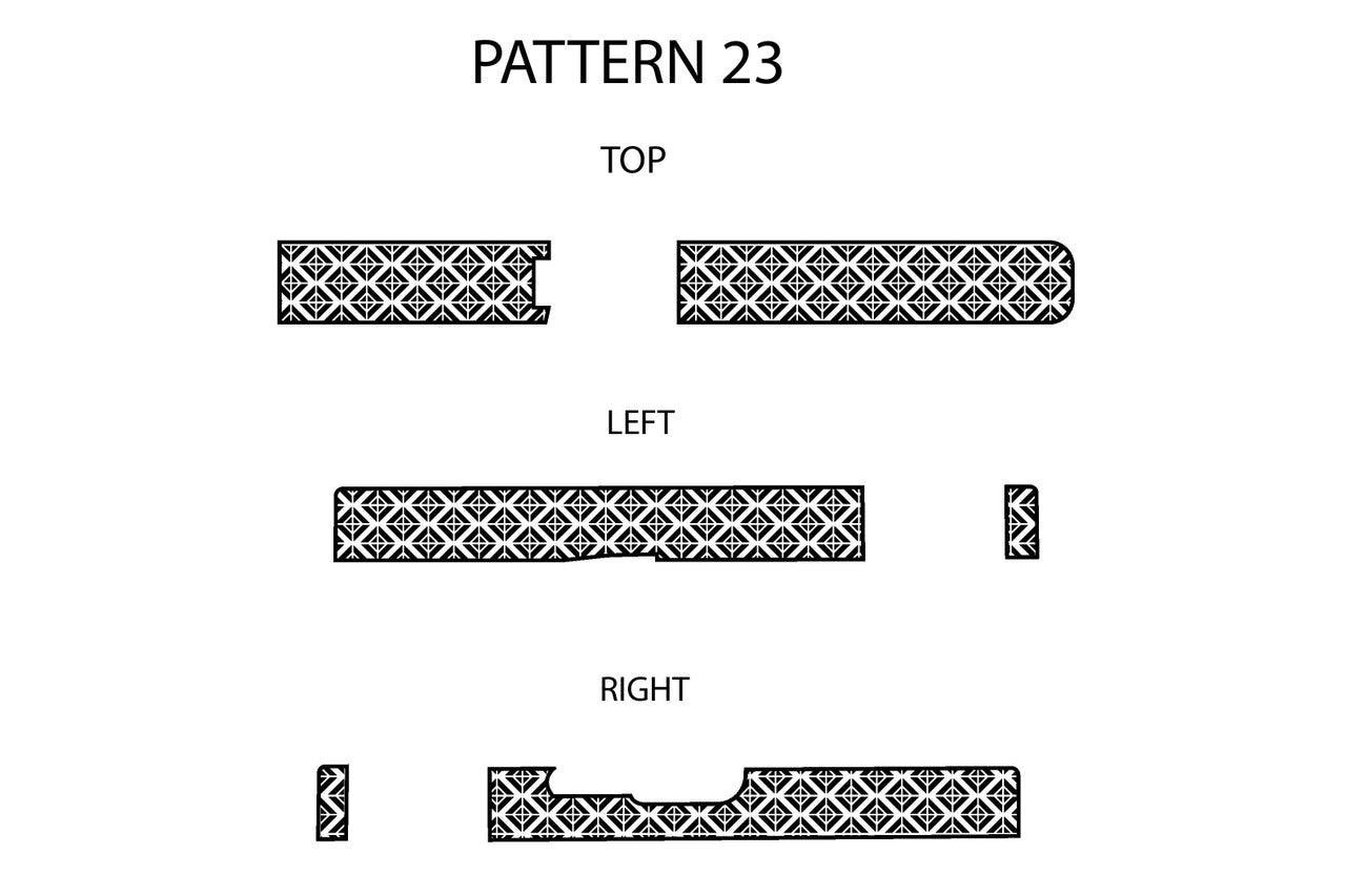 Laser Engraving Template for Glock 19 Slide Pattern 23 Top Left Right