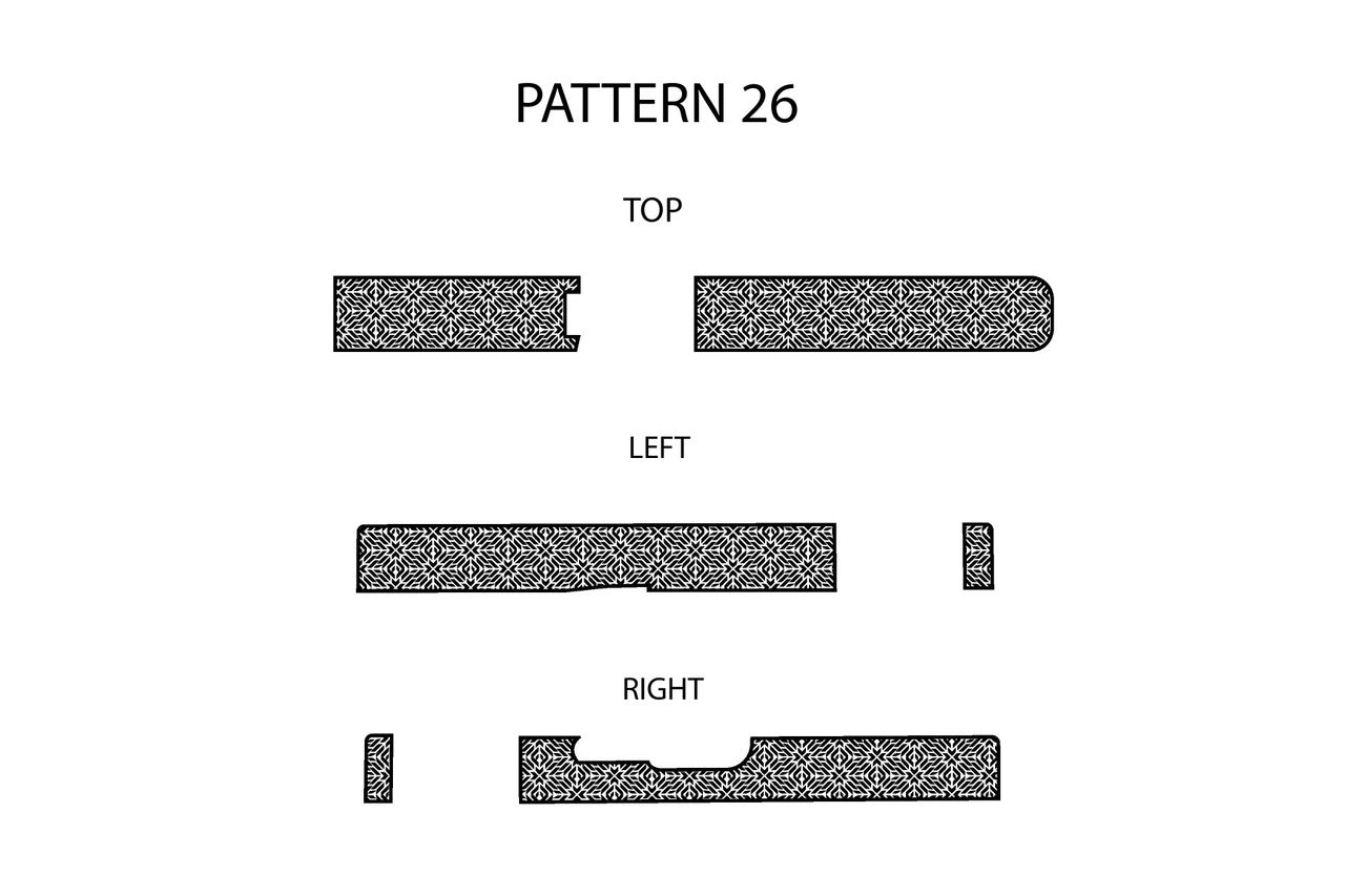 Laser Engraving Template for Glock 19 Slide Pattern 26 Top Left Right