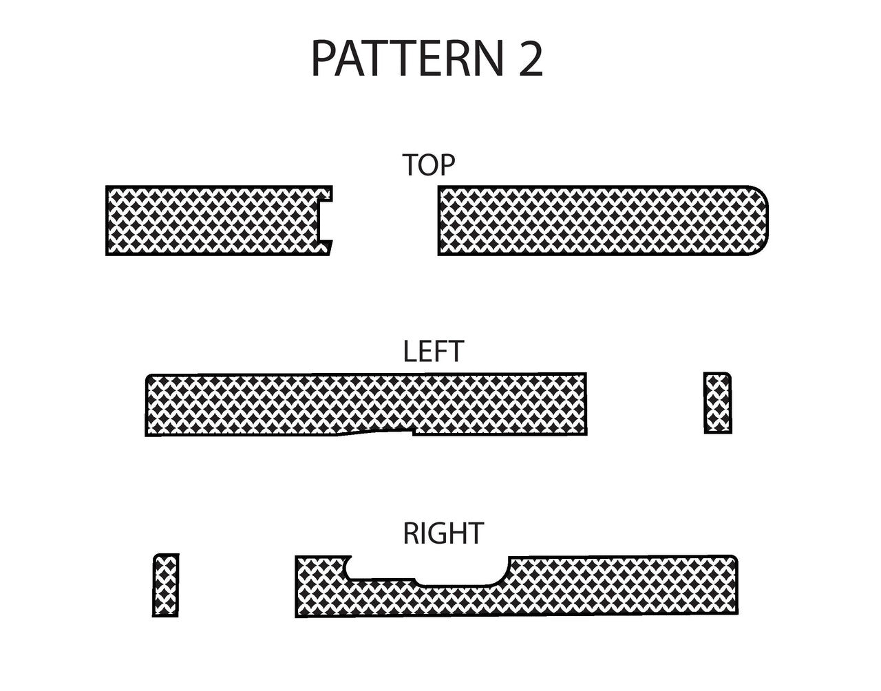 Laser Engraving Template for Glock 19 Slide Pattern 2 Top Left Right