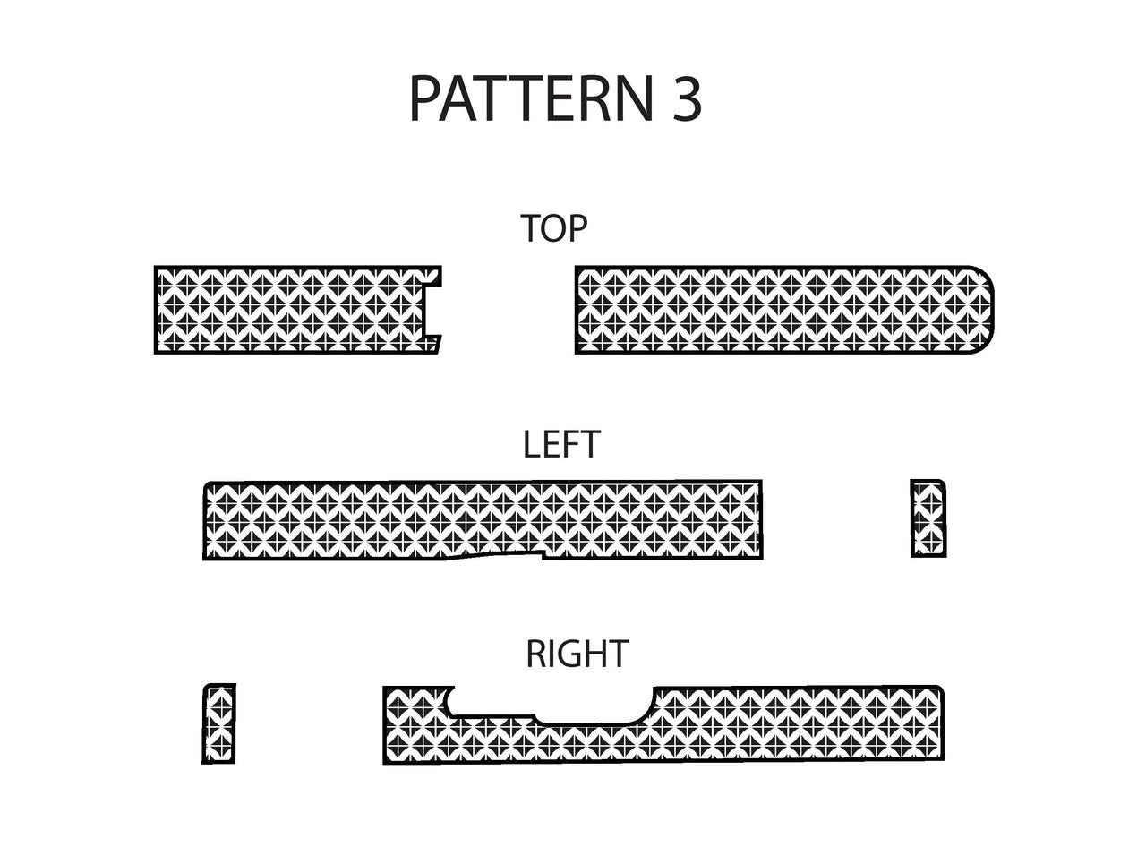 Laser Engraving Template for Glock 19 Slide Pattern 3 Top Left Right