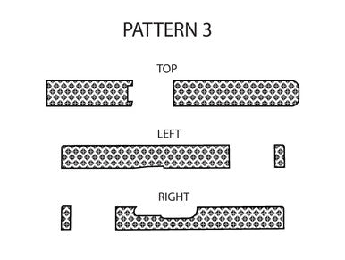 Laser Engraving Template for Glock 19 Slide Pattern 3 Top Left Right