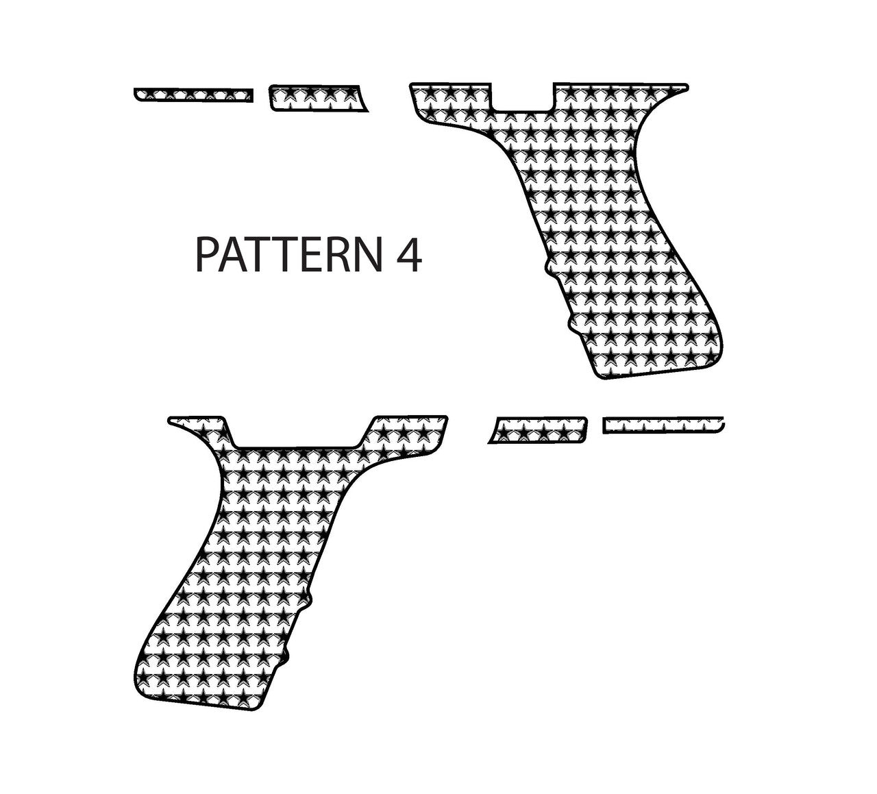 Laser Engraving Stippling Template for Glock 19 Frame Pattern 4 Left Right