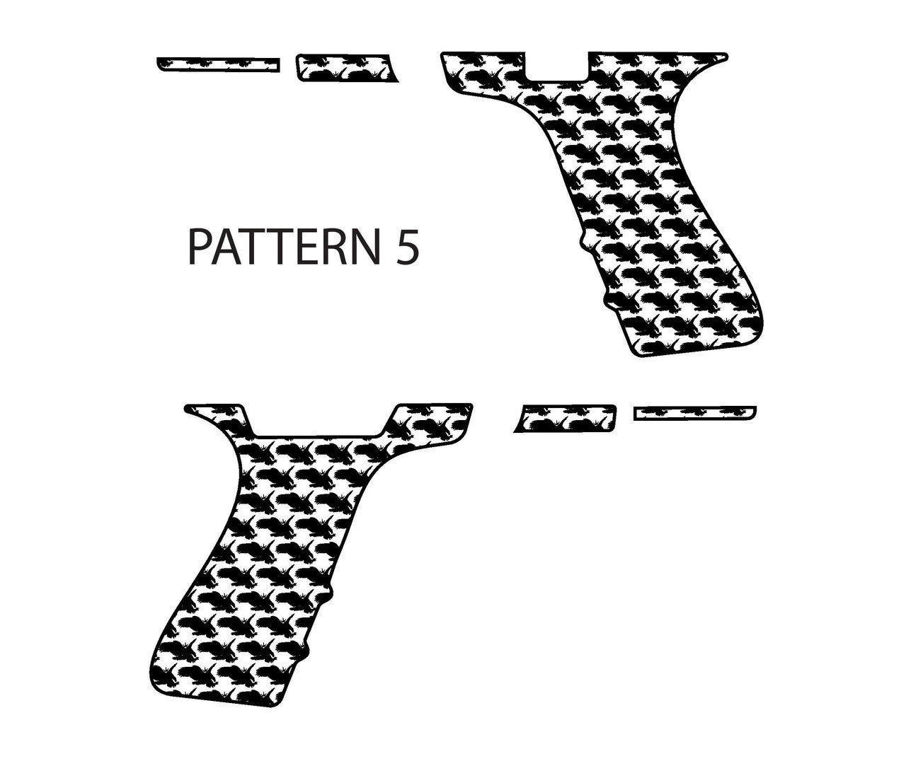 Laser Engraving Stippling Template for Glock 19 Frame Pattern 5 Left Right