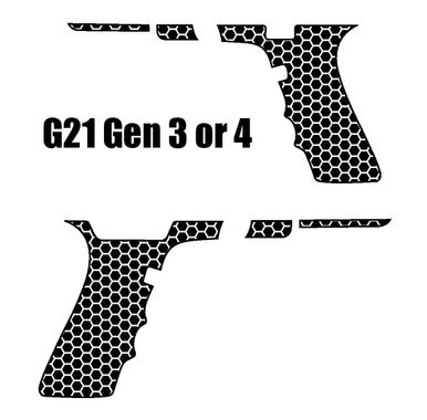 Laser Engraving Stippling Template for Glock 21 Gen 3 or 4 Frame Pattern 105 Hex Left Right
