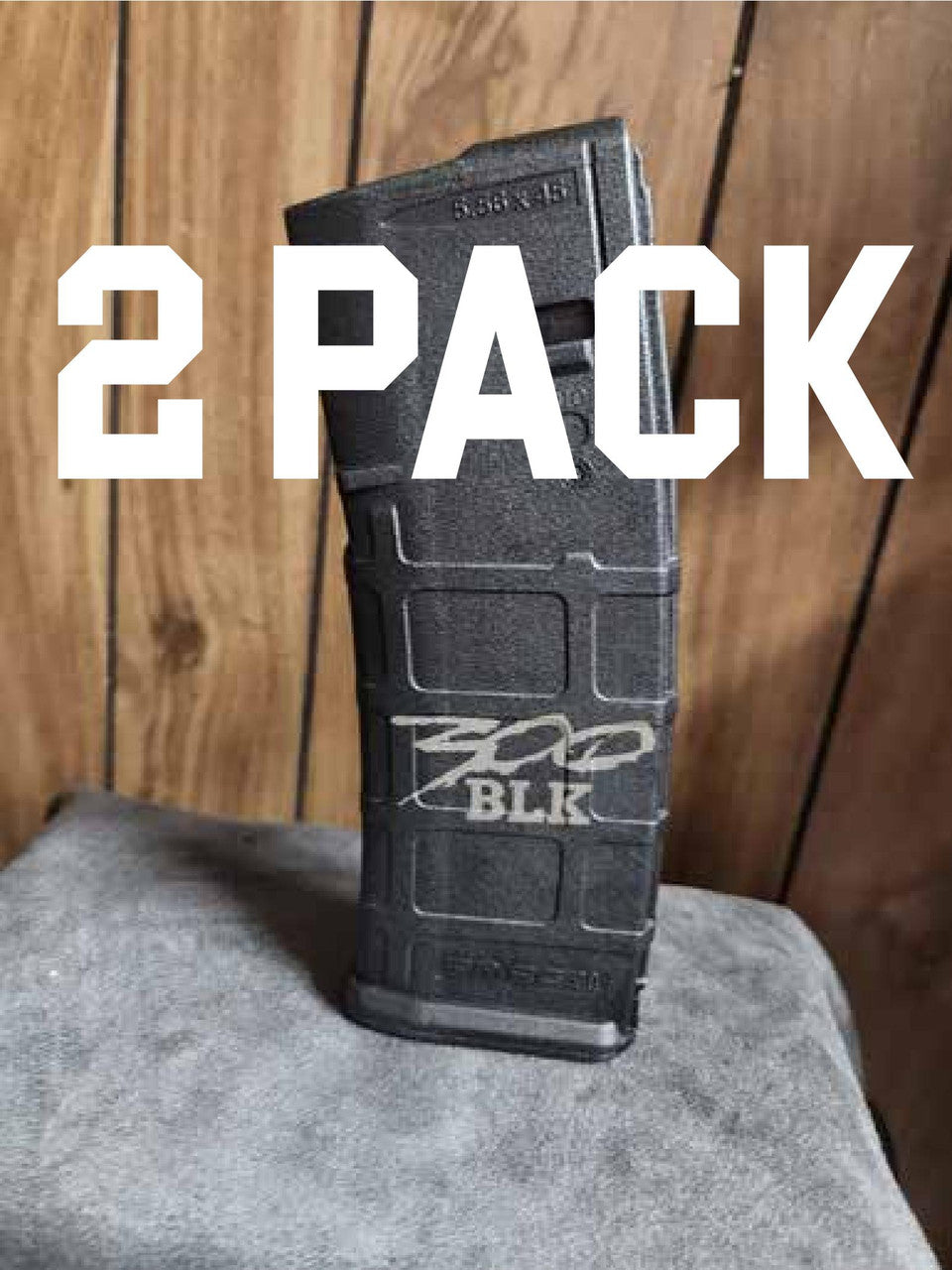 2 Pack P Mag AR-15 Magazine 30 Rounds Laser Engraved 300 Blackout BLK