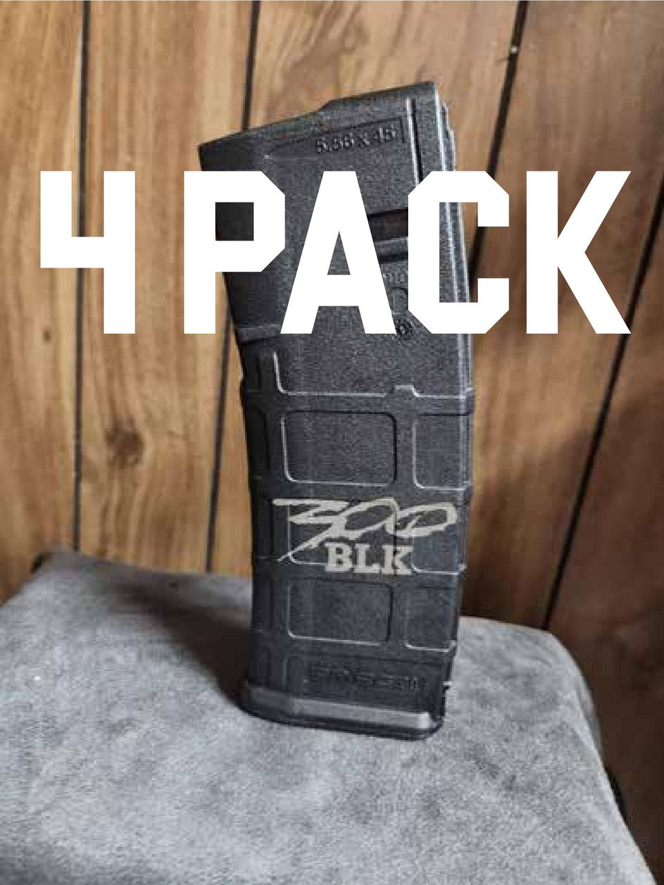 4 Pack P Mag AR-15 Magazine 30 Rounds Laser Engraved 300 Blackout BLK