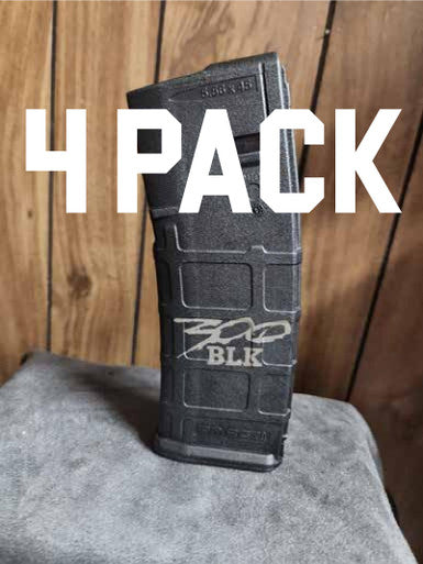 4 Pack P Mag AR-15 Magazine 30 Rounds Laser Engraved 300 Blackout BLK